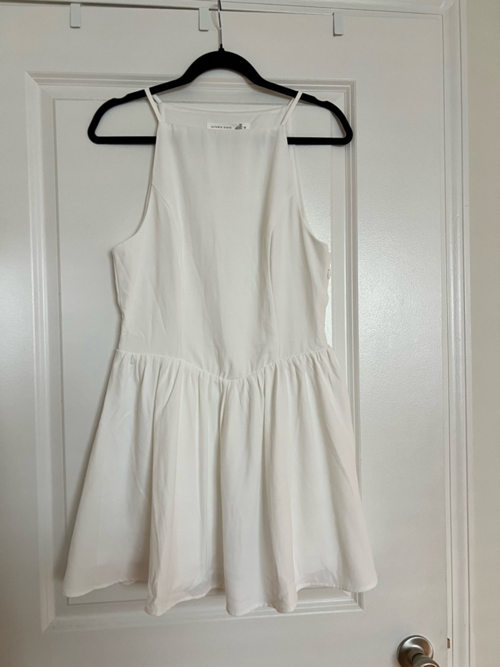 Altar’d State White Sleeveless Halter Mini Dress